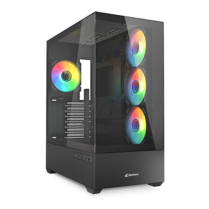 Sharkoon Tg4 Pc Behuizing, Rgb/zwart Sharkoon Rgb Slider Sharkoon Dévoile Le Boitier Gaming RGB Wave Sous La Barre Des 75 Geforce Rtx 2080 Super Desktop Behuizing