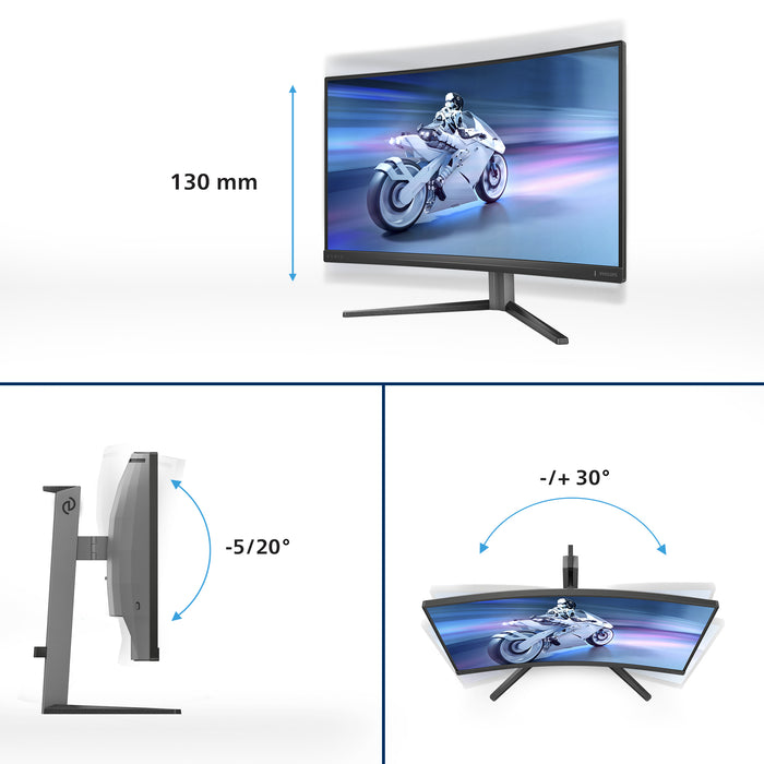 Philips Evnia 5000 27M2C5200W/00 computer monitor 68.6 cm (27") 1920 x 1080 pixels Full HD LCD Grey
