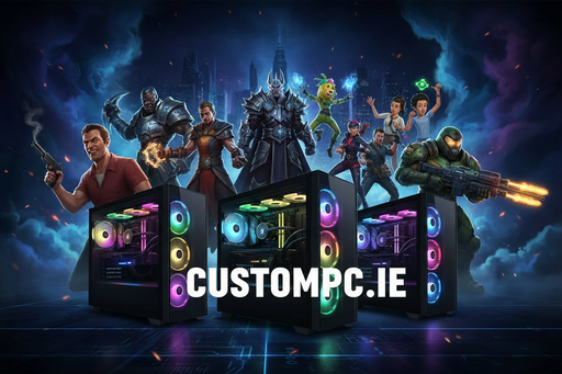 CUSTOM GAMING DESKTOP PCs MADE IN IRELAND TO THE HIGHEST SPECIFICATIONS BY MASTER PC BUILDERS WITH 25 YEARS EXPERIENCE CUSTOMPC.IE