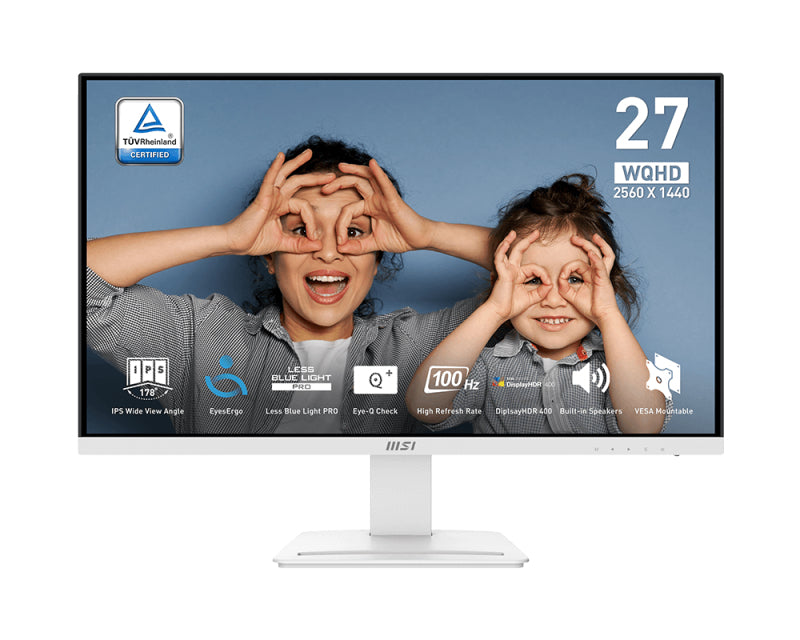 MSI Pro MP273QWDE E2 computer monitor 68.6 cm (27") 2560 x 1440 pixels Wide Quad HD LCD White